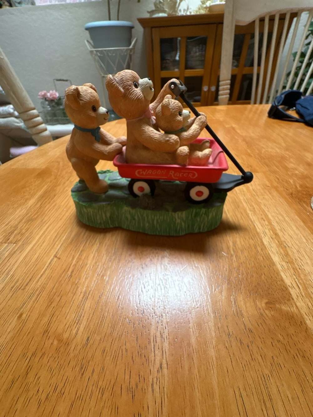 San Francisco Music Box Company Teddy Tempo Wagon Racer Musical Figurine